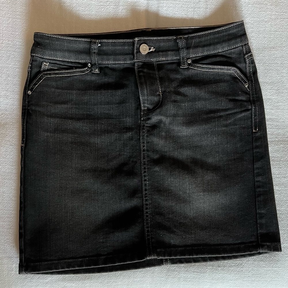 Classic Black Denim Skirt